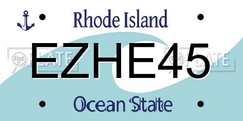 EZHE45 Rhode Island License Plate