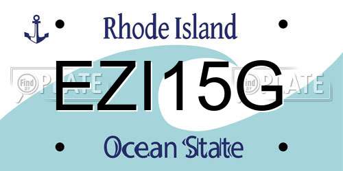 EZI15G Rhode Island License Plate