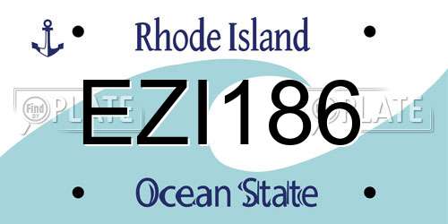 EZI186 Rhode Island License Plate