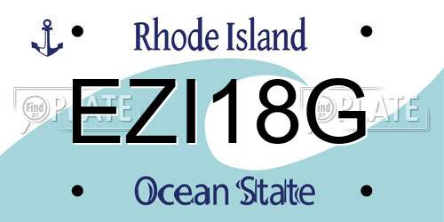 EZI18G Rhode Island License Plate