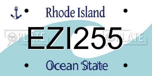 EZI255 Rhode Island License Plate