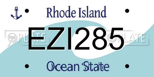 EZI285 Rhode Island License Plate