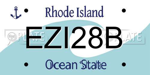 EZI28B Rhode Island License Plate