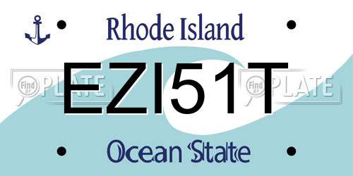 EZI51T Rhode Island License Plate