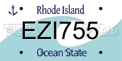 EZI755 Rhode Island License Plate