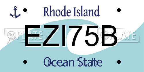 EZI75B Rhode Island License Plate