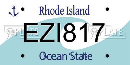EZI817 Rhode Island License Plate