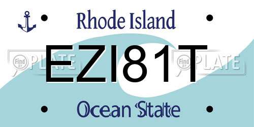 EZI81T Rhode Island License Plate