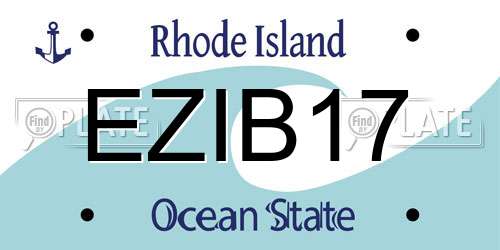 EZIB17 Rhode Island License Plate