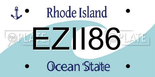 EZII86 Rhode Island License Plate