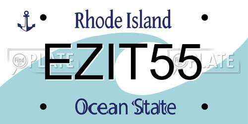 EZIT55 Rhode Island License Plate