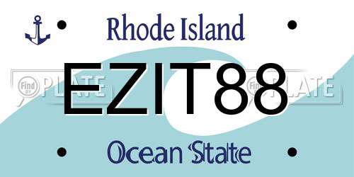 EZIT88 Rhode Island License Plate