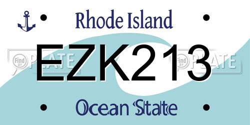 EZK213 Rhode Island License Plate