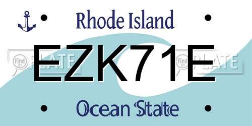 EZK71E Rhode Island License Plate