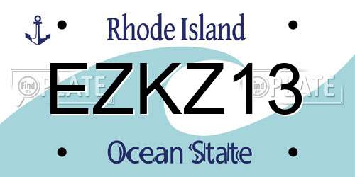 EZKZ13 Rhode Island License Plate
