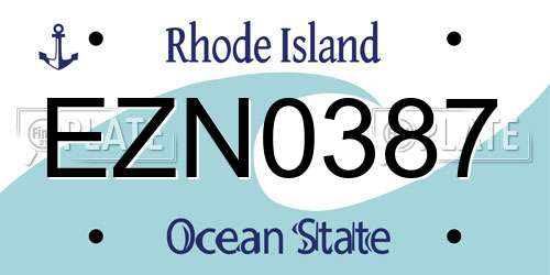 EZN0387 Rhode Island License Plate