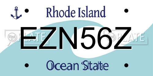 EZN56Z Rhode Island License Plate