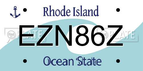 EZN86Z Rhode Island License Plate