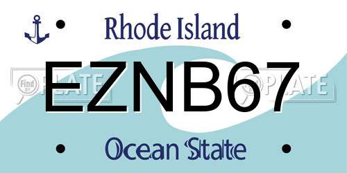 EZNB67 Rhode Island License Plate