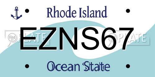 EZNS67 Rhode Island License Plate