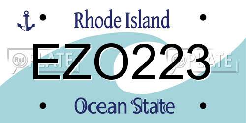 EZO223 Rhode Island License Plate