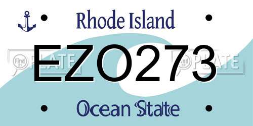 EZO273 Rhode Island License Plate