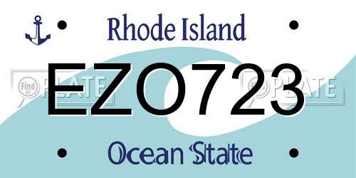 EZO723 Rhode Island License Plate