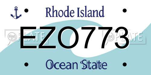 EZO773 Rhode Island License Plate