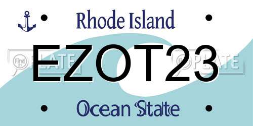 EZOT23 Rhode Island License Plate