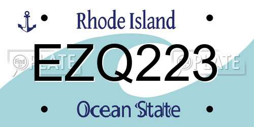 EZQ223 Rhode Island License Plate