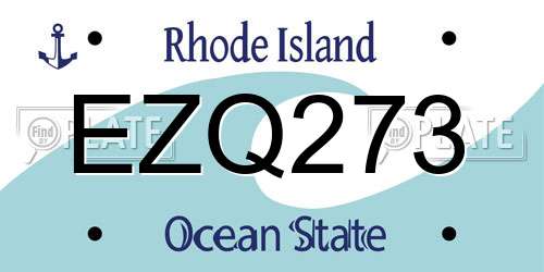 EZQ273 Rhode Island License Plate