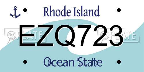 EZQ723 Rhode Island License Plate