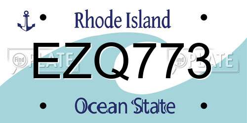 EZQ773 Rhode Island License Plate