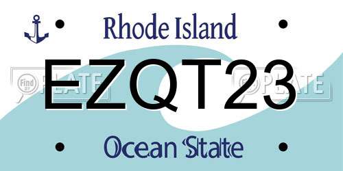 EZQT23 Rhode Island License Plate