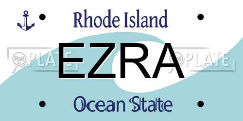 EZRA Rhode Island License Plate