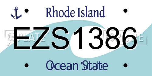 EZS1386 Rhode Island License Plate