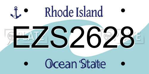 EZS2628 Rhode Island License Plate