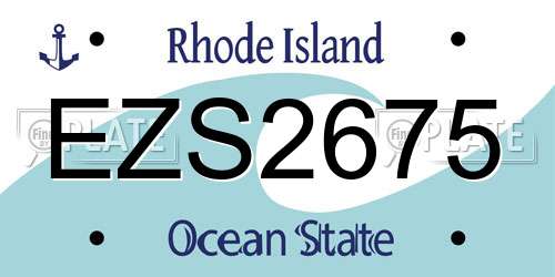 EZS2675 Rhode Island License Plate