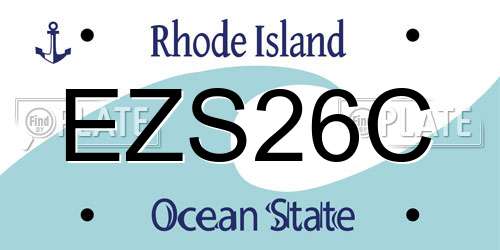 EZS26C Rhode Island License Plate