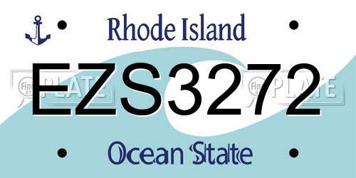 EZS3272 Rhode Island License Plate
