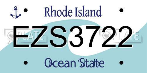 EZS3722 Rhode Island License Plate
