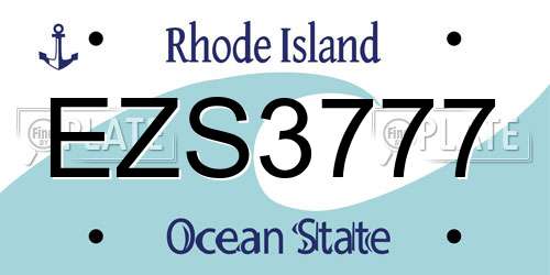 EZS3777 Rhode Island License Plate