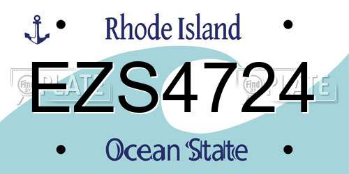 EZS4724 Rhode Island License Plate
