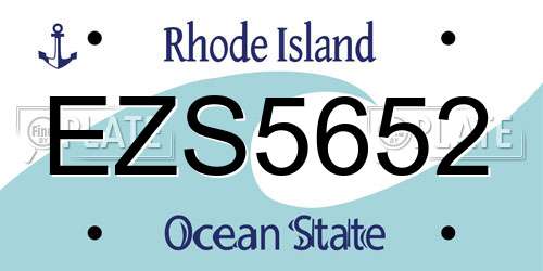 EZS5652 Rhode Island License Plate