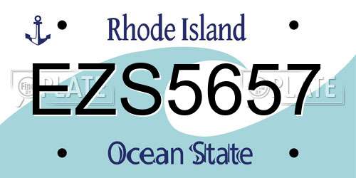 EZS5657 Rhode Island License Plate