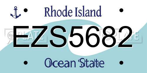 EZS5682 Rhode Island License Plate