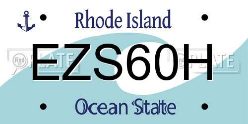 EZS60H Rhode Island License Plate