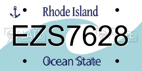 EZS7628 Rhode Island License Plate