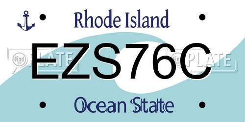 EZS76C Rhode Island License Plate