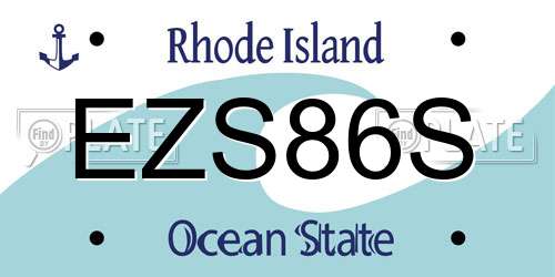 EZS86S Rhode Island License Plate